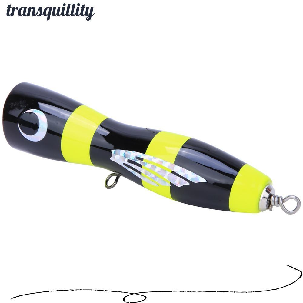 TRANSQUILLITY Topwater Popper Mồi, Mồi Popper Gỗ 3 Màu, Bền Cứng 16,5cm 65g Popper Nhân Tạo Mồi Câu 