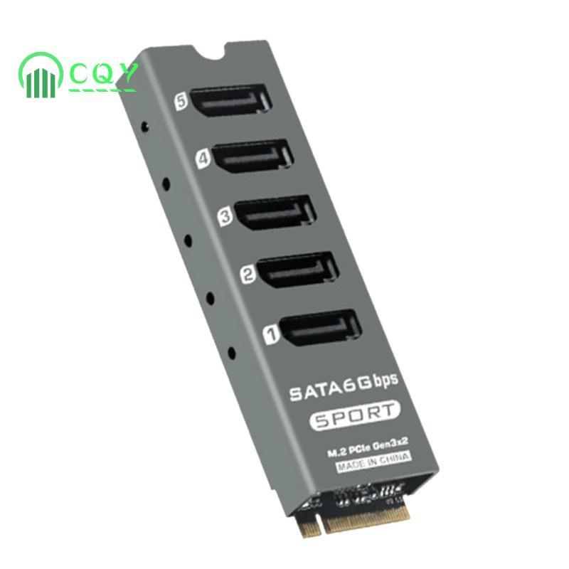 JMB585 cho máy tính M. 2 Bộ chuyển đổi nâng thẻ mở rộng PCIe 5 cổng SATA3.0 hỗ trợ chức năng PM có v