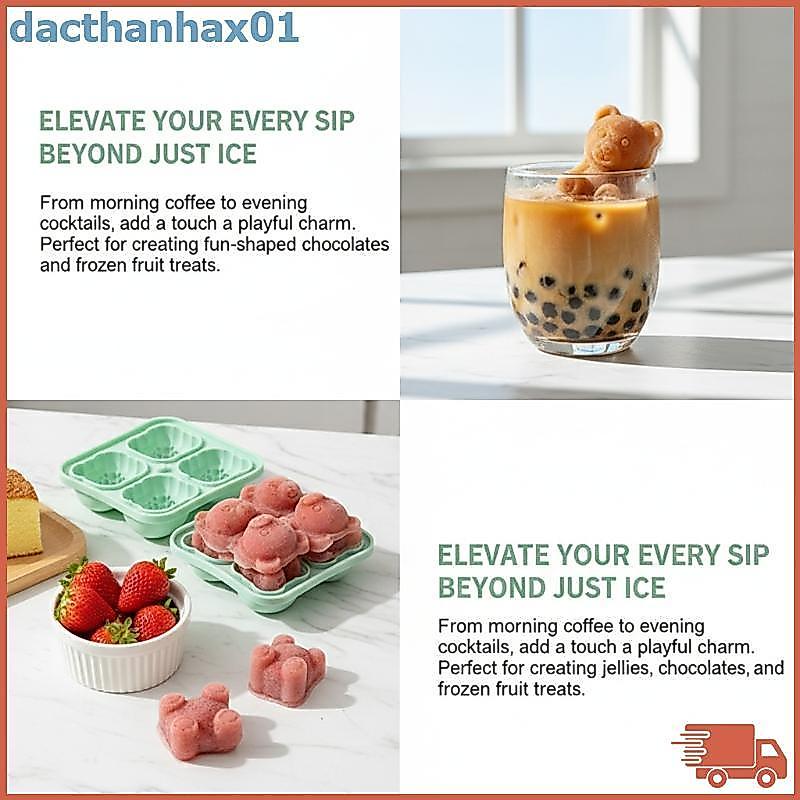Dac Bear-shaped Ice Cube Khuôn Silicone Ice Tray Bear-shaped Cà Phê/trà sữa Ice khuôn VN