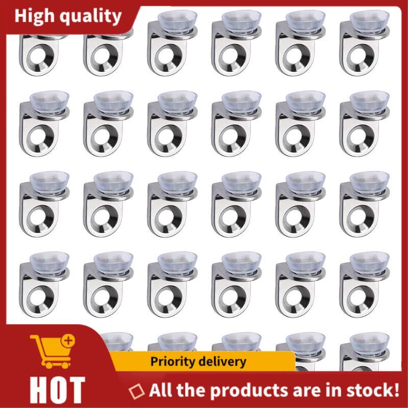 30 Miếng Kệ Kính Giá Đỡ Với Sucker Glass Shelve Hỗ Trợ Góc Phải Cố Định Chân Đế Cho Tủ Bếp Tủ