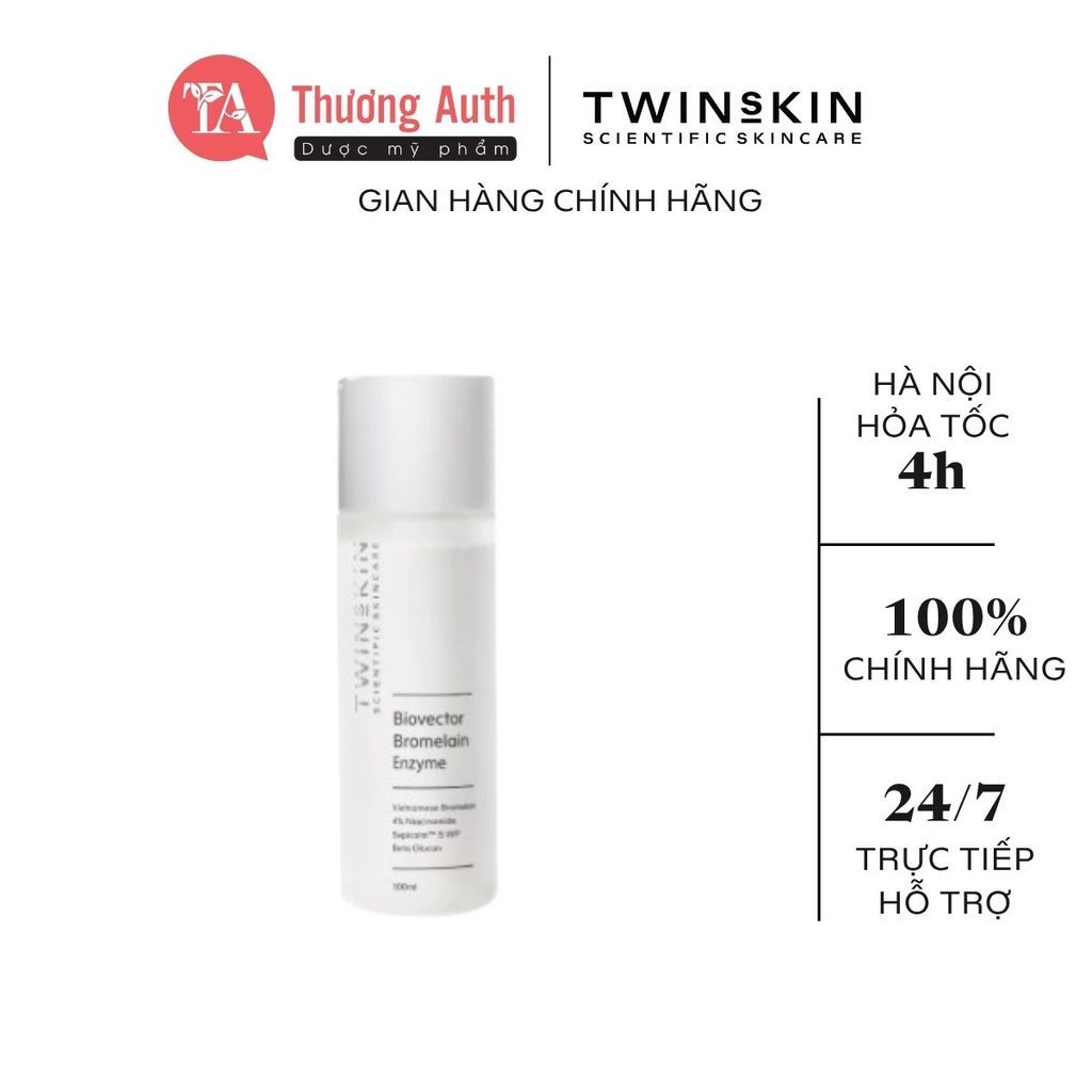 BIOVECTOR BROMELAIN ENZYME Twinskin - Nước dưỡng enzyme cấp ẩm sâu, kích hoạt da, làm dịu mướt và sá