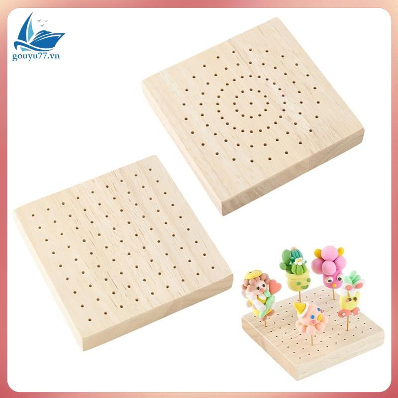 [gouyu77.vn] Dành cho Đế trưng bày mô hình đất sét gốm thủ công 2 chiếc Giá đỡ xiên gỗ Mini 3,9 X 3,