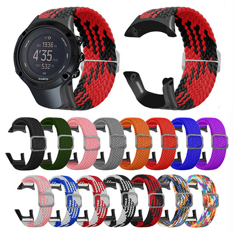 Thích hợp cho SUUNTO SUUNTO AMBIT3 / 3Run / 3Sport Co Giãn Dây Đeo Nylon Vòng Bện Dây Đeo Đồng Hồ