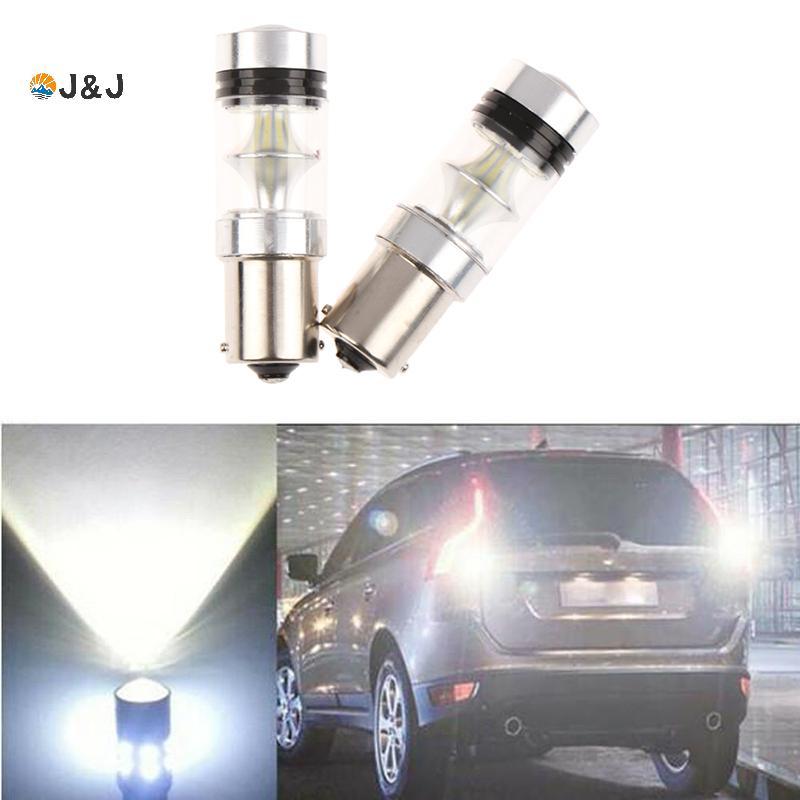 [J & J] Trắng P21W BA15s 1156 Đèn LED Canbus Baup Đảo Chiều Đèn [MỚI]