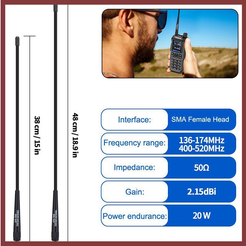 [DT] AR-795 SMA-F Nữ Băng tần kép VHF / UHF 136-174 MHz / 400-520 MHz Ăng-ten mềm AR-795 cho bộ đàm 