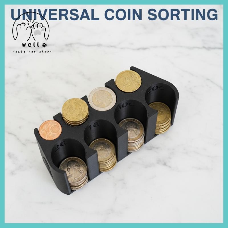 [wellstay1] Hộp đựng tiền xu Euro 2 Euro 1 Euro 50 Cent Sắp xếp lưu trữ cho cửa hàng Cheout Qui Phân
