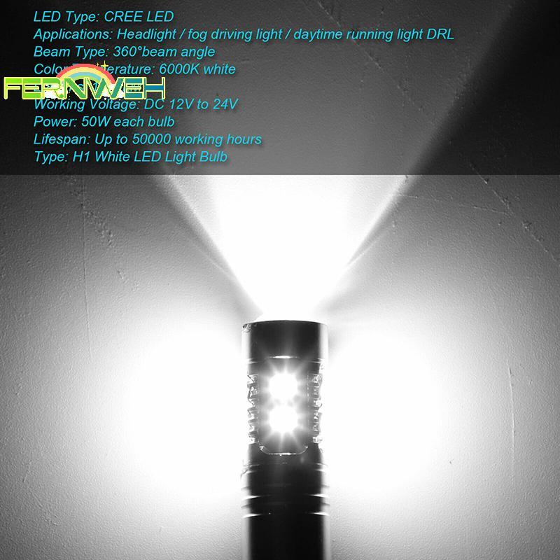 [Fernweh] 1 Cặp Bóng Đèn Pha LED H1 Đèn Pha Ô Tô Siêu Sáng Đèn Ô Tô [MỚI]