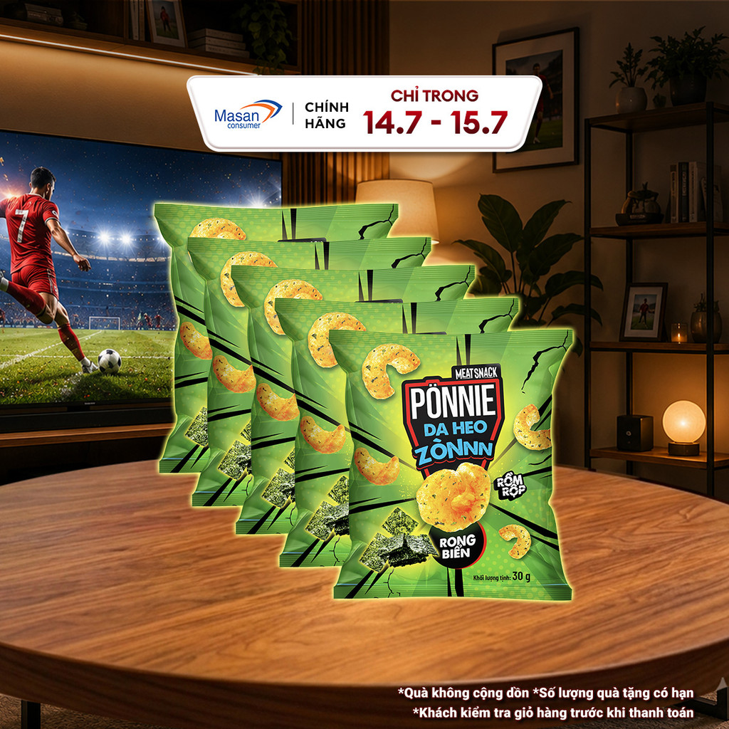 [Chọn vị] Combo 5 gói Snack Ponnie da heo zòn gói x 30gr