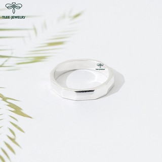 Nhẫn bạc TLEE đa giác dày dặn basic TLEE JEWELRY A0276