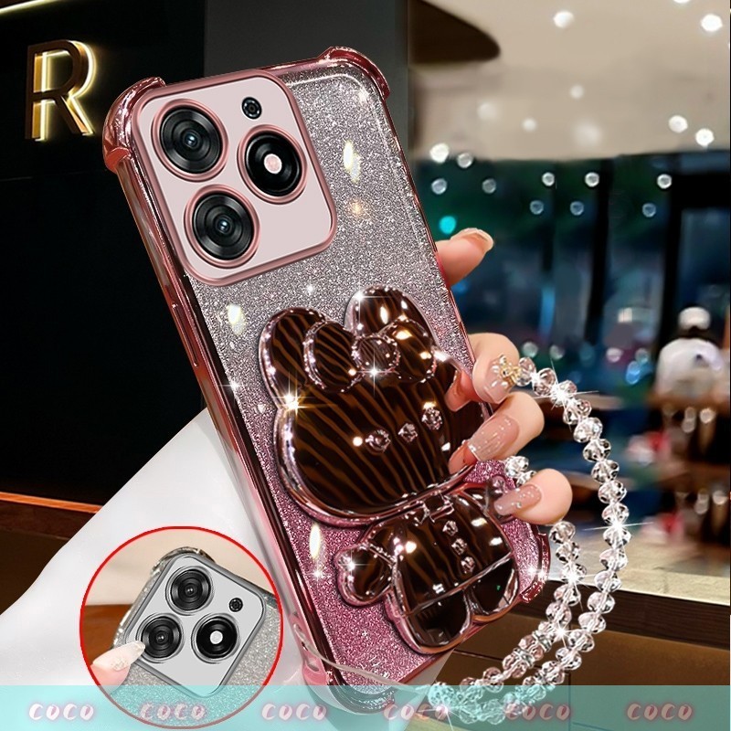 Ốp Lưng Cho OPPO Realme NEO 7 C63 C61 C53 C51 Note 60 50 Ốp Điện Thoại Màu Hồng Lấp Lánh Gương Trang