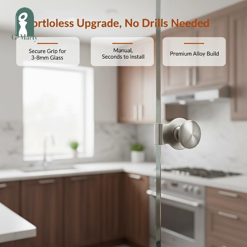 Gmarty Inox Không Khoan Tủ Kính Kéo, Chống Trượt, Bền KL