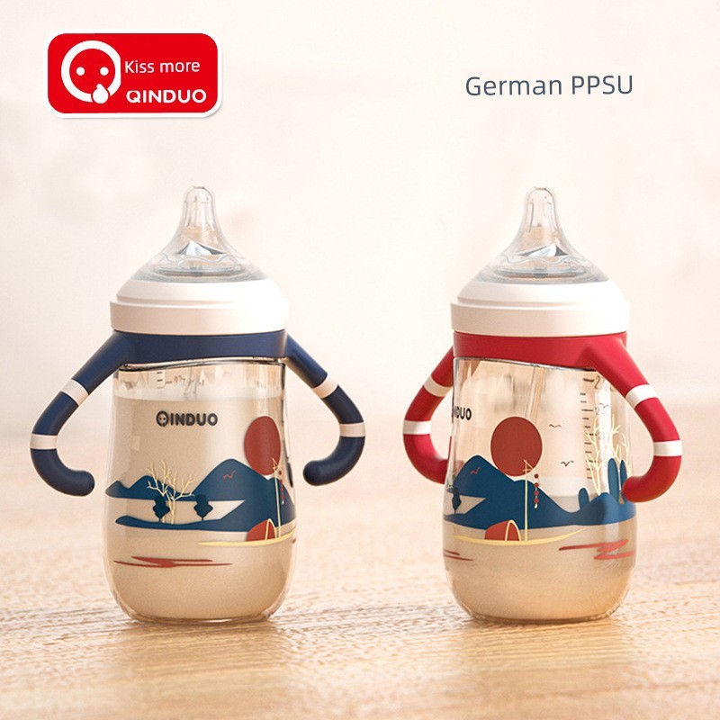 bình sữa cho bé sơ sinh bình sữa cho bé Bình sữa Qinduo Bình sữa dành cho bé sơ sinh siêu rộng ppsu 