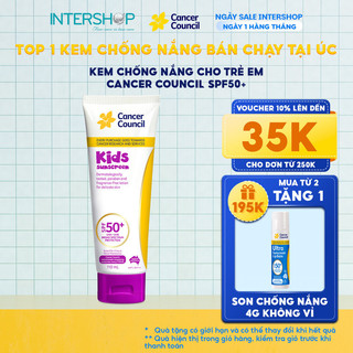 Kem Chống Nắng Cancer Council Kid SPF50+ Dành cho trẻ em, da nhạy cảm kháng nước 4h-110ml CA0006