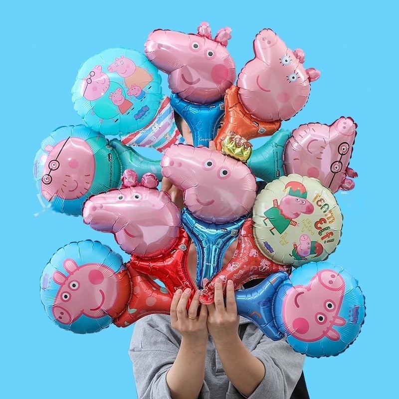 Bóng Bay Trang Trí Sinh Nhật HEO PEPPA, Bóng Sinh Nhật, Bong Bóng Lá Nhôm Cầm Tay Hoạt Hình Cho Bé đ