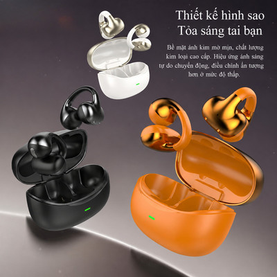 Tai Nghe Bluetooth Không Dây Open Ear Kẹp Tai Cảm Ứng Thông Minh Bluetooth 5.4 Thể Thao Chạy Bộ Pin 6 Giờ