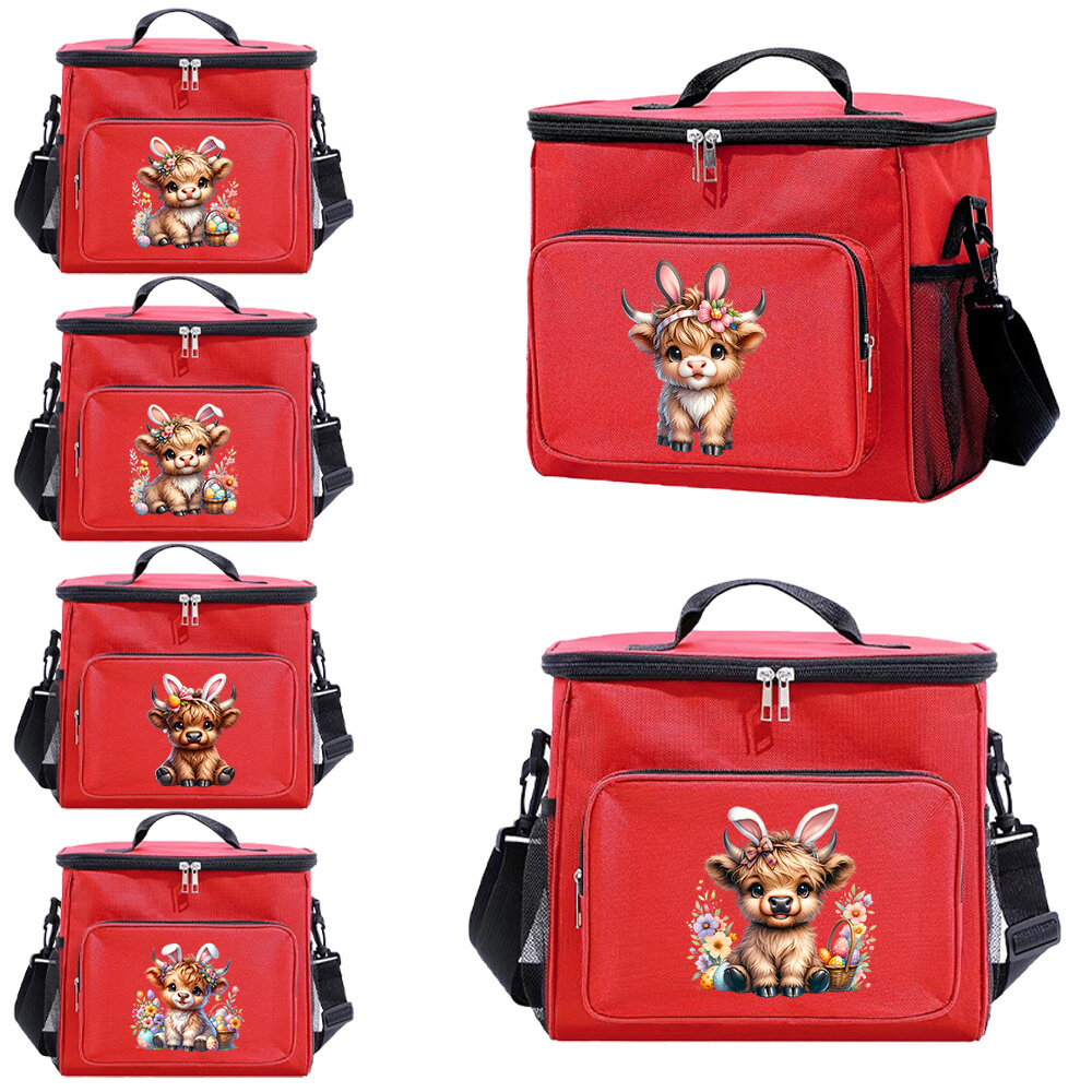Lunch Bag Heavy Duty Oxford Cooler Bag Adjustable Shoulder Belt Office Worker Daily Meal Bag HighCow