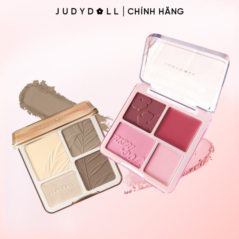 Judydoll Combo bảng phấn tạo khối và bảng má hồng Palette