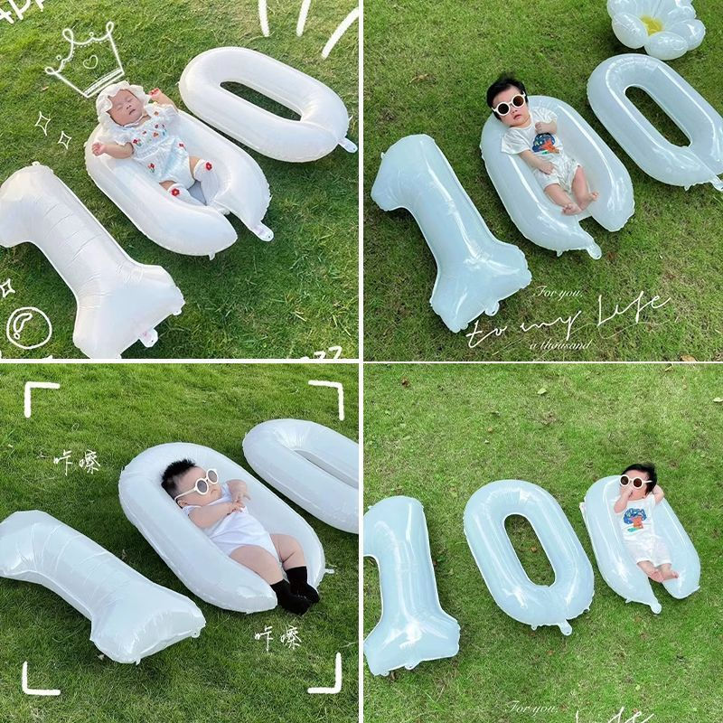 Outdoor baby picnic photo arrangement decoration with hundreds of balloons100Tenshou12y New Products