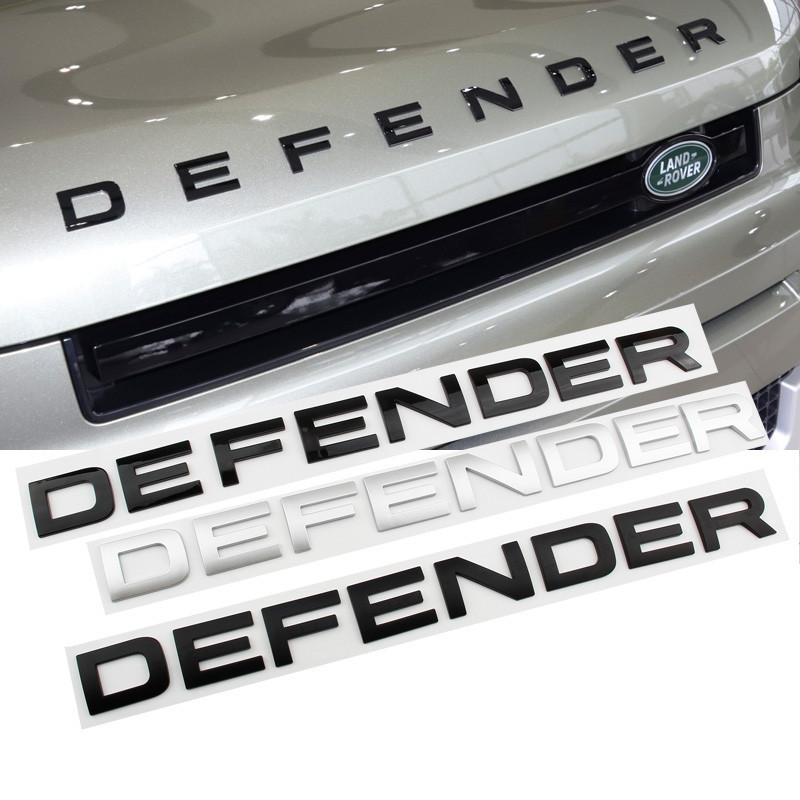 Mới 20-23 Land Rover Defender mui xe động cơ chữ DEFENDER logo phía trước dán đuôi tối đánh dấu sửa 