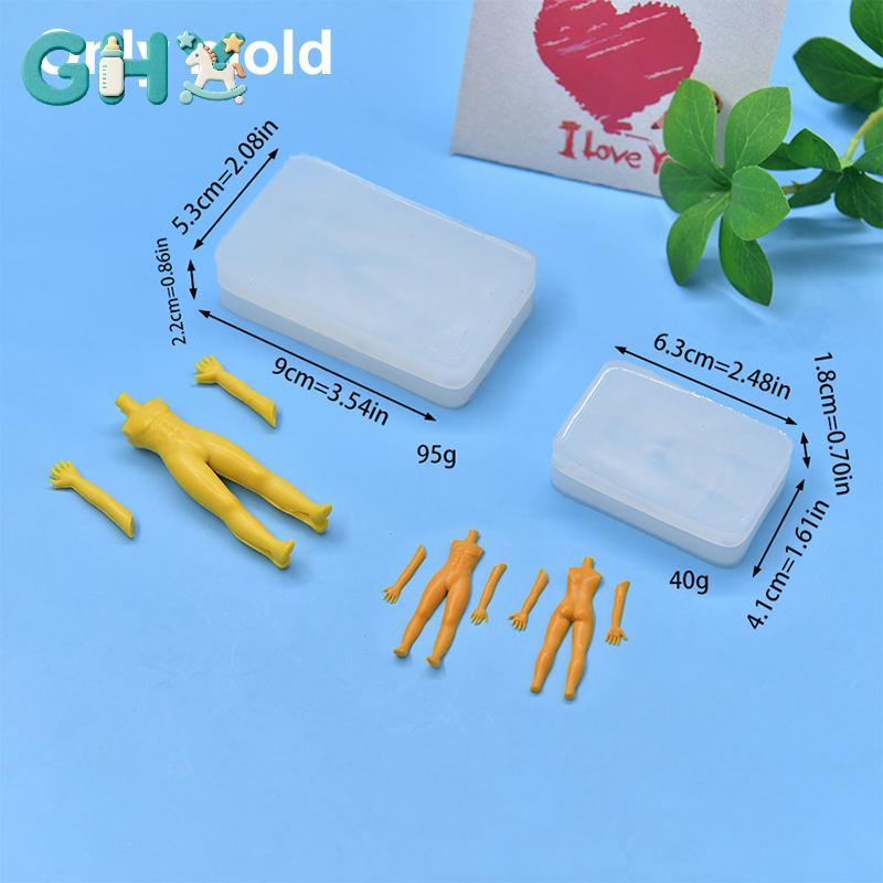 GHX 1 Bộ Đất Sét Polymer Nam Búp Bê Cơ Thể Torso Khuôn Silicon Fondant / Nhựa Đất Sét DIY Búp Bê Điê