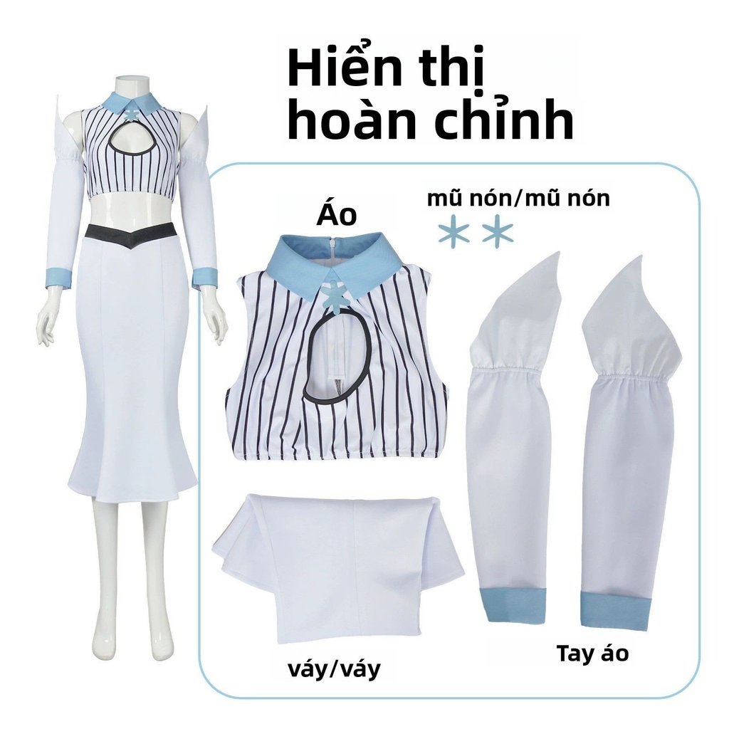 Trang phục cosplay Inoue Orihime Bleach hoạt hình game đầy đủ bộ cao cấp