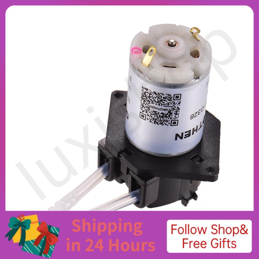 Iuxishop Máy bơm nhu động DC 24V Định lượng chất lỏng nước mini với thiết kế khóa Không có chức năng