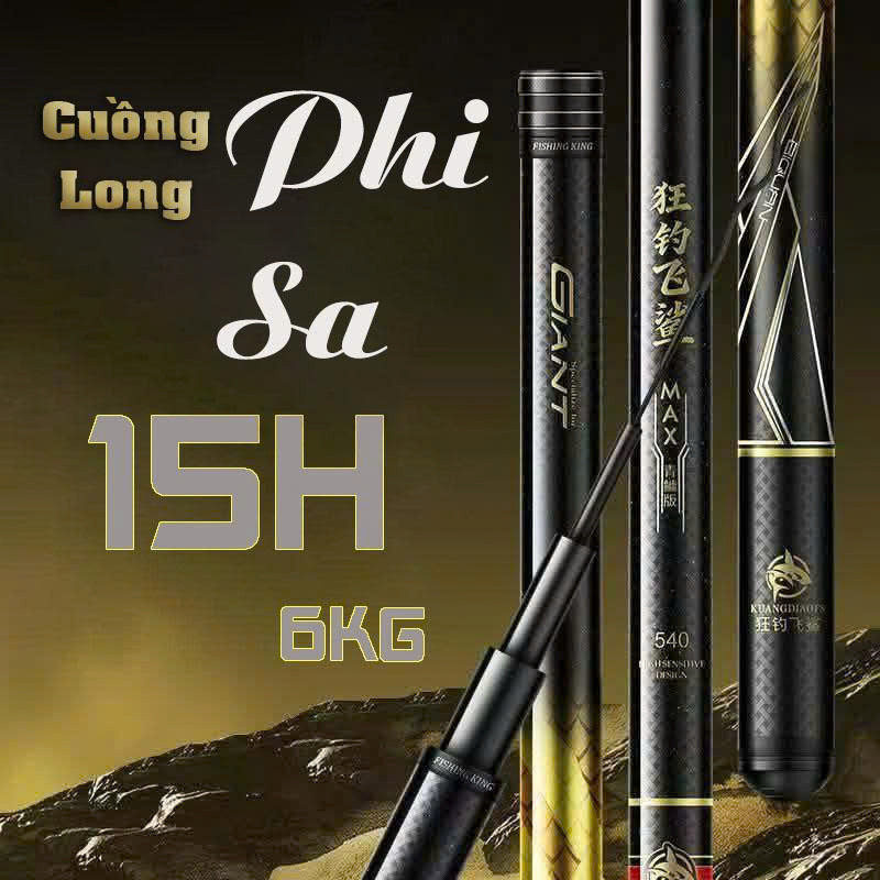 Cần Câu Đài Cuồng Long Phi Sa 15H Biquan Bản MAX Săn Hàng Siêu Bạo Lực Tải Tĩnh 6kg Tặng Kèm Ngọn Ph