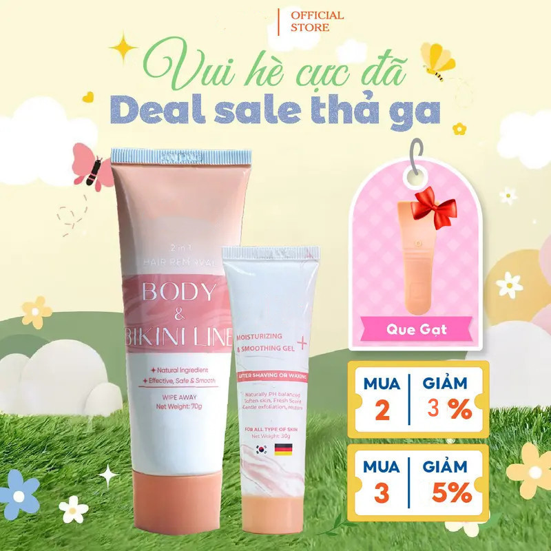 Combo Ollie 2 Kem Tẩy Lông + 1 Kem Dưỡng Da Chăm Sóc Sau Tẩy Lông Body Care