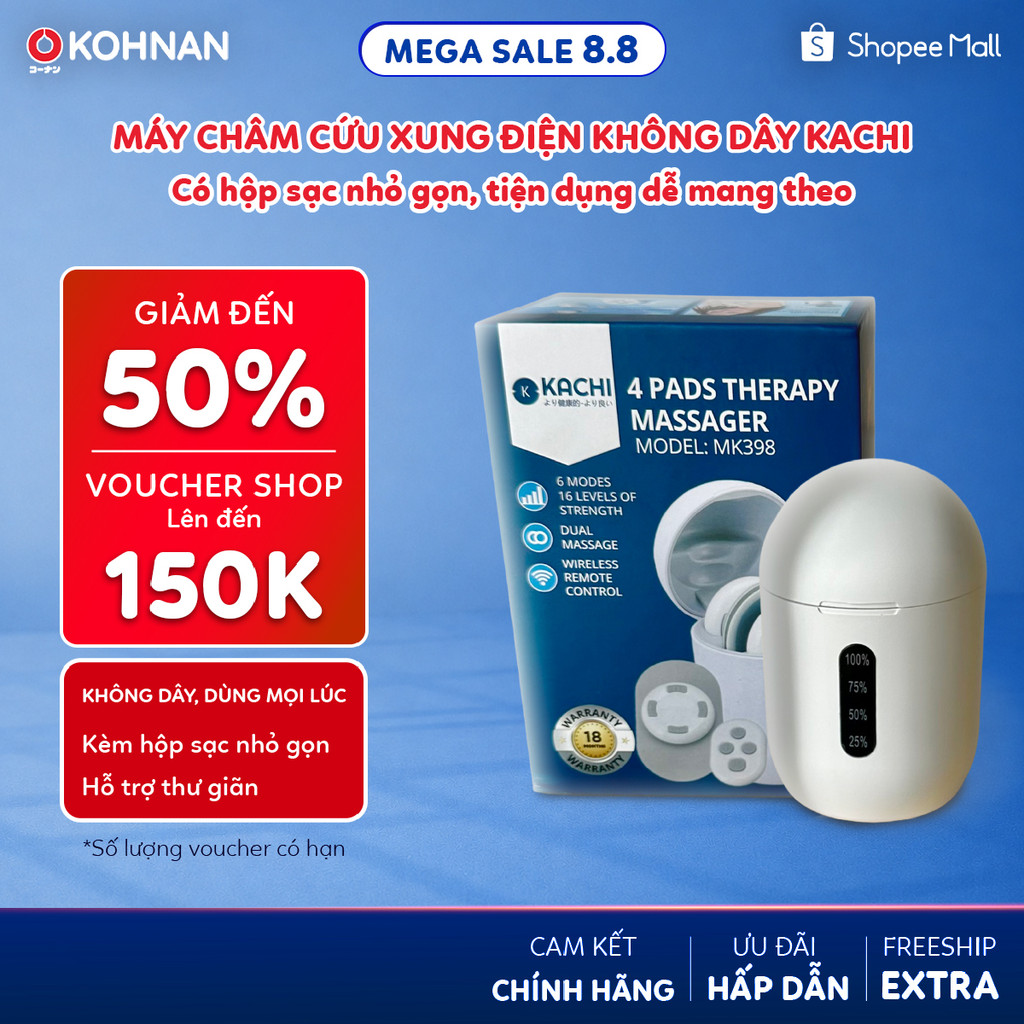 Máy châm cứu xung điện không dây KACHI MK398 có hộp sạc nhỏ gọn, tiện dụng dễ mang theo