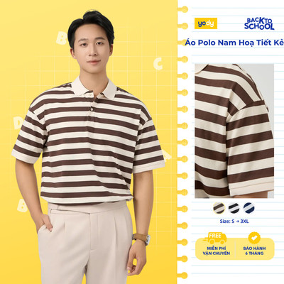 Áo Polo Nam Hoạ Tiết Kẻ Yody MCPO25S080