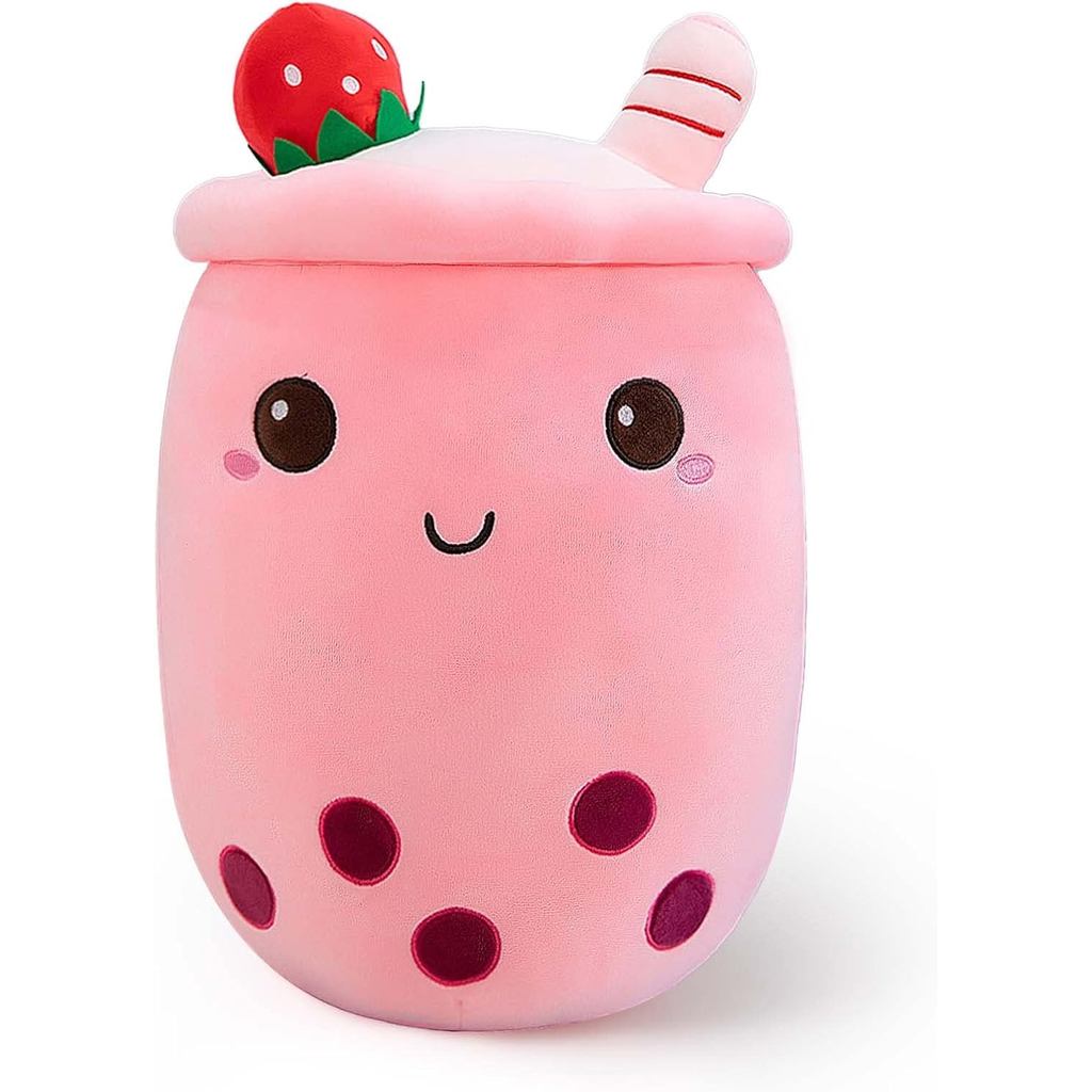 Ditucu Dễ Thương Boba Trà Sang Trọng Nhồi Bông Bong Bóng Trà Plushie Hoạt Hình Mềm Dâu Gối Nhà Ôm Qu