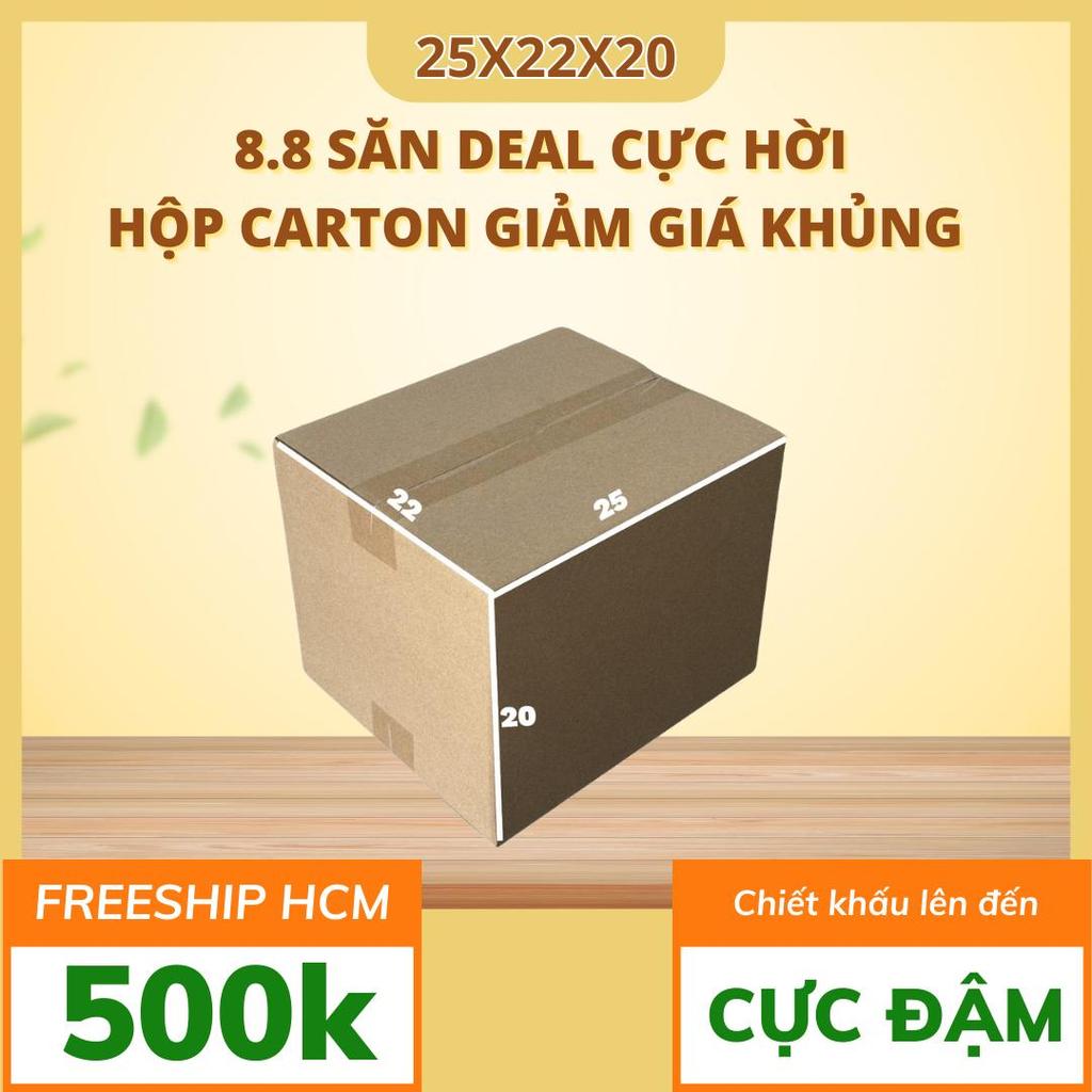 hộp carton đóng gói hàng 25x22x20 bộ 200