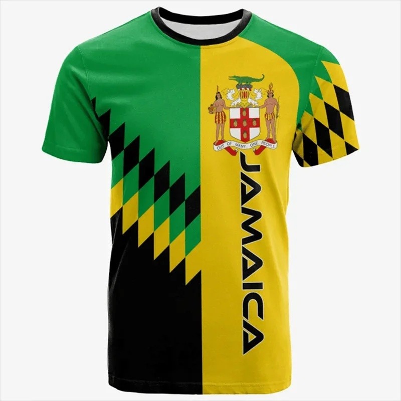 Áo thun thời trang mới với mẫu đất Jamaica Logo Jamaica dành cho nam Quần áo cổ điển