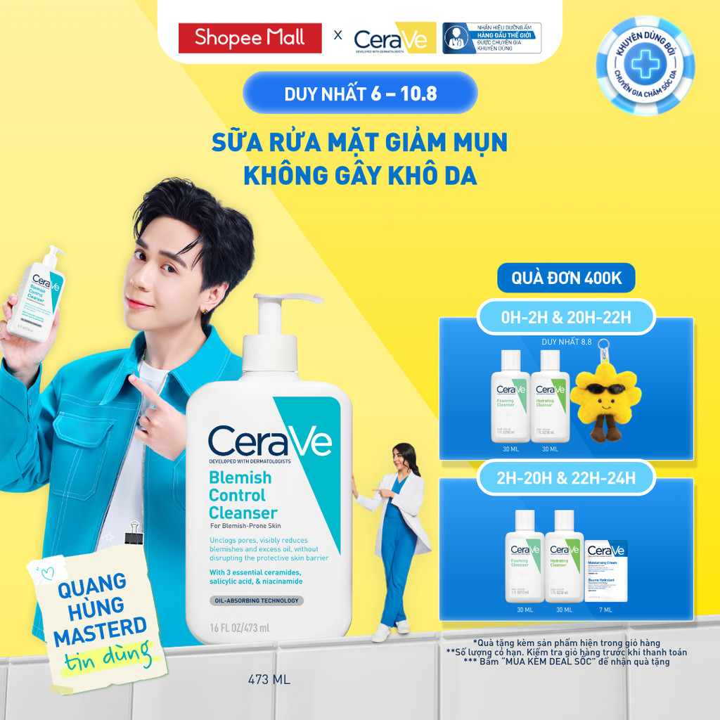 Sữa rửa mặt giảm mụn CeraVe Blemish Control Cleanser 473ml