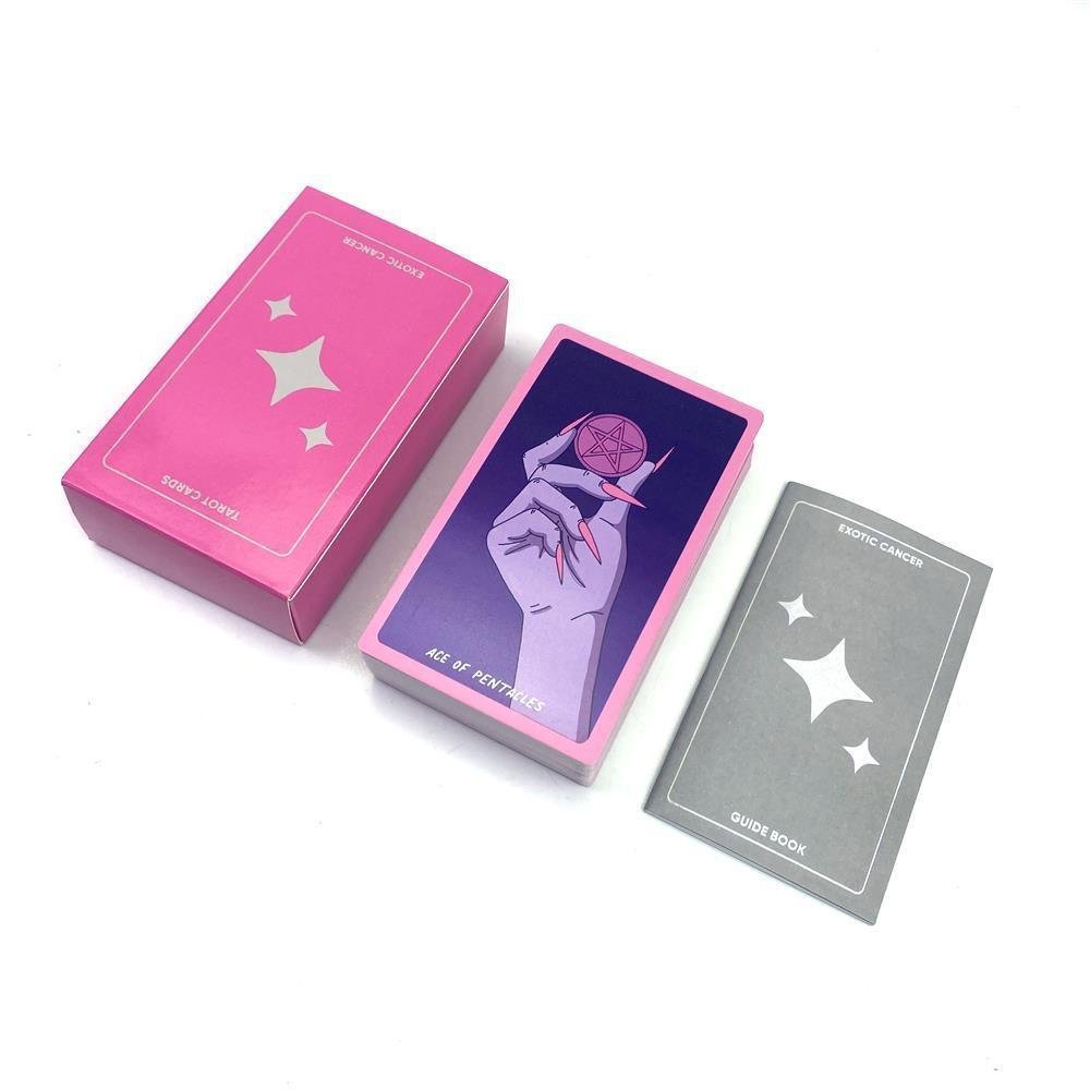 [Giảm giá] 12 x 7cm Exotic Cancer Tarot Cards Pink Cancer Tarot Cards English Paper 7.21 JVX1