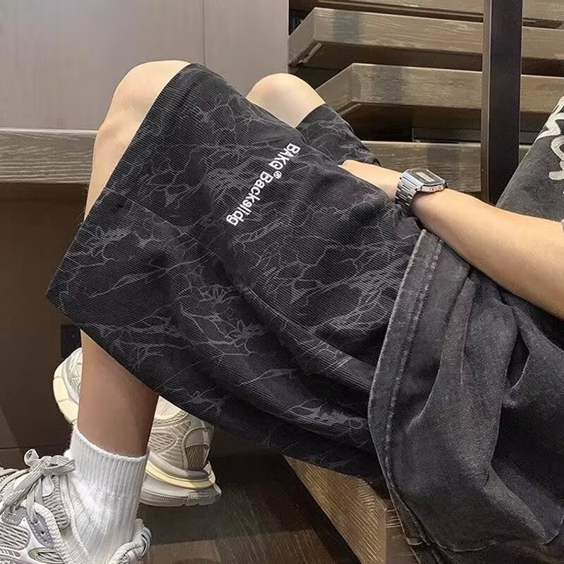 Quần short nam màu hồng nhẹ, dành cho mùa hè, kiểu dáng Mỹ, thời trang, rộng rãi, thể thao, thường n