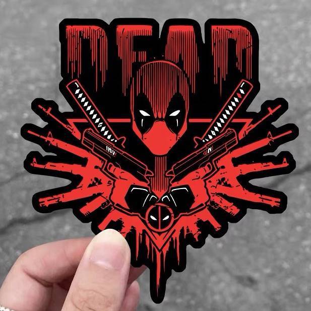 Classic Anime Movie Hero Deadpool Torn Automobile Sticker Automobile Sticker Modified Electric Car C