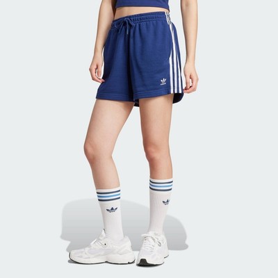 adidas Lifestyle 3-Stripes French Terry Shorts Women Blue IY2158