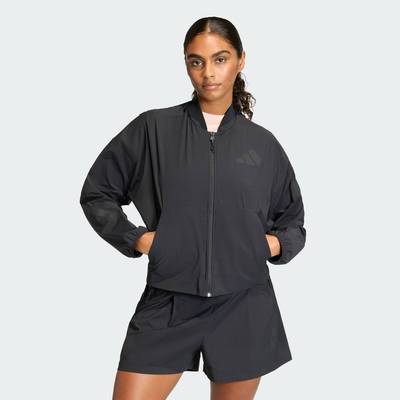 adidas Phong cách sống ÁO BOMBER DỆT ADIDAS Z.N.E. Nữ Đen KD8505