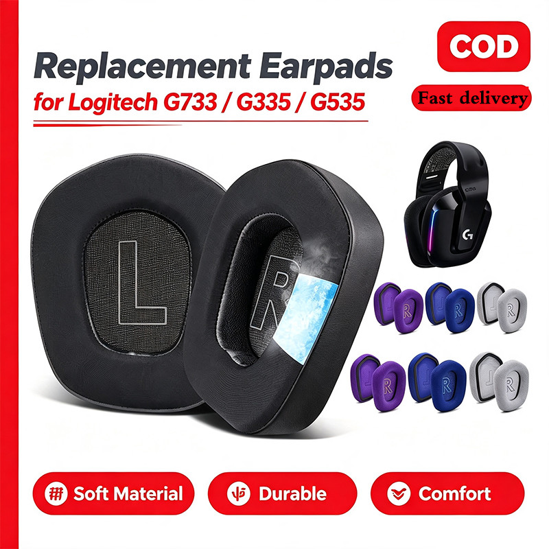 Tai nghe cho Logitech G733 G335 G535 Miếng đệm tai thay thế Tai nghe Bịt tai mềm Bộ nhớ vải xốp
