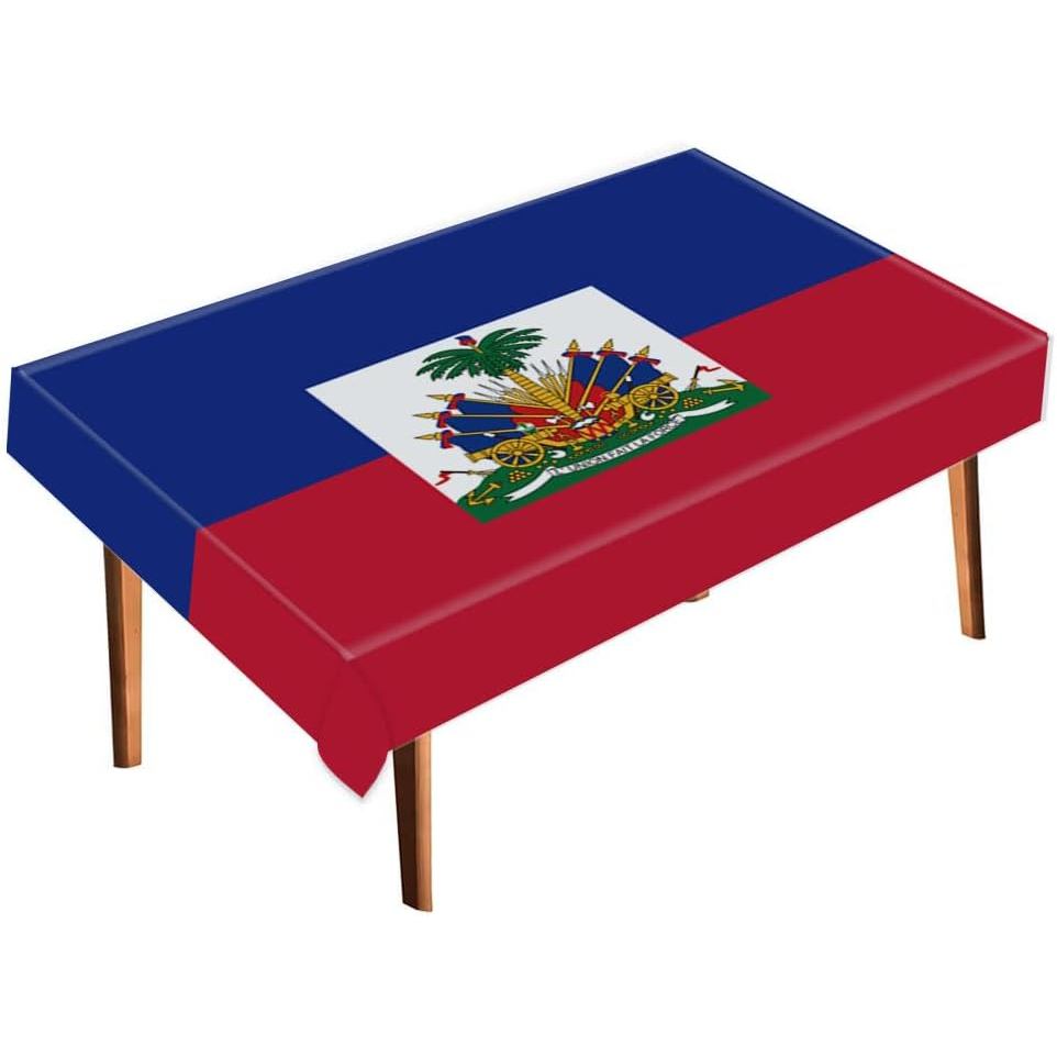 Khăn trải bàn Haiti, Trang trí vải để bàn cờ Haiti lớn, Họa tiết mềm mại Runner để trang trí tiệc tạ