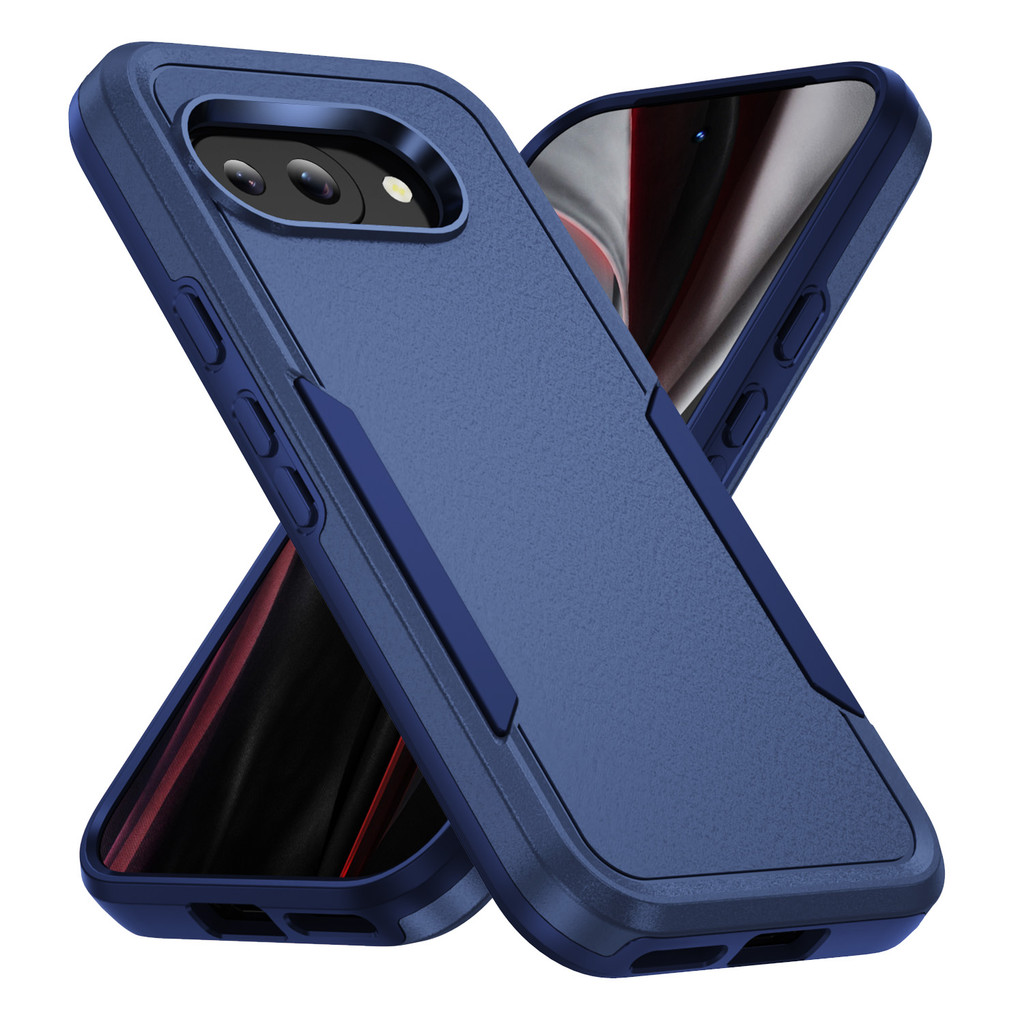 Vỏ bảo vệ chống trầy xước hai lớp màu xanh đậm cho điện thoại thông minh Android cho Google Pixel 6A