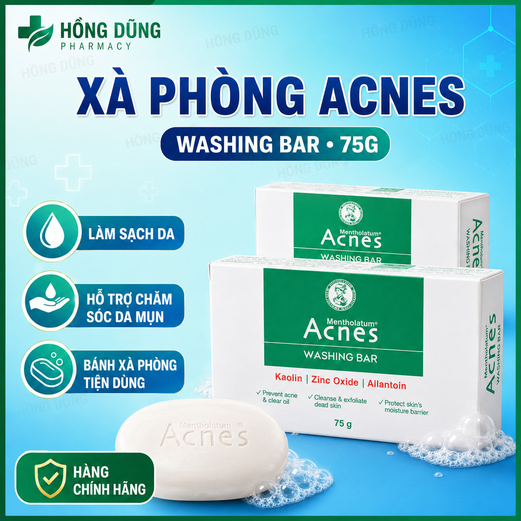 Xà Phòng Tắm Acnes Ngăn Ngừa Mụn Lưng, Cổ, Vai, Ngực Acnes Washing Bar 75g (Xà Bông)- Dr Thêm