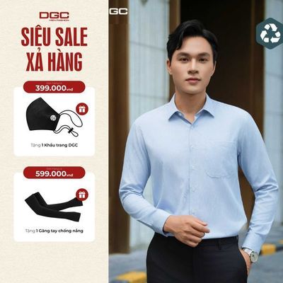 Sơ mí dài tay DGC Dáng Ôm Perfect Fit, kẻ chìm vạt lượn phong cách hiện đại - SASDBE91M