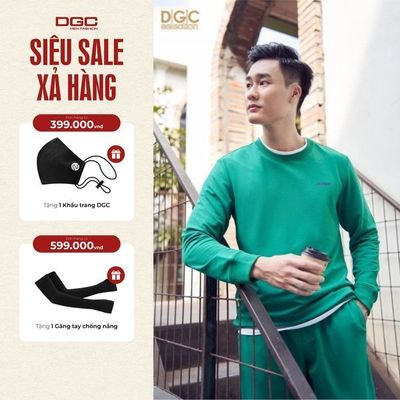 Áo Nỉ Quần Nỉ Nam Cổ Tròn DGC - Kiểu Dáng Năng Động, Thoải Mái - WATBBB03M + WQNBBB03M