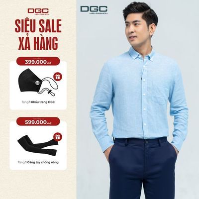 Áo sơ mi dài tay nam DGC Dáng suông Regular, Vải linen Mềm Nhẹ Thoáng Mát  - SASDBC01M