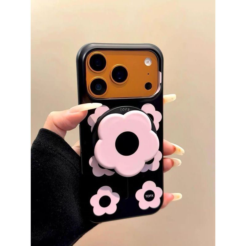 Ốp Điện Thoại Thích Hợp Cho iPhone 11 12 13 14 15 16 17 Pro max Plus Air Black Pink Flower Vỏ Bảo Vệ Chống Sốc Bao Gồm Tất Cả
