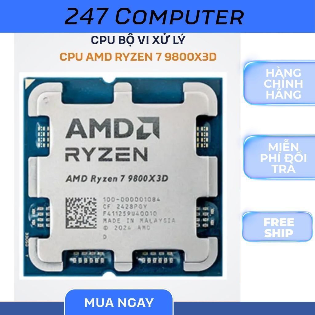 (FULL VAT) Chip vi xử lý AMD RYZEN 7 9800X3D Tray new