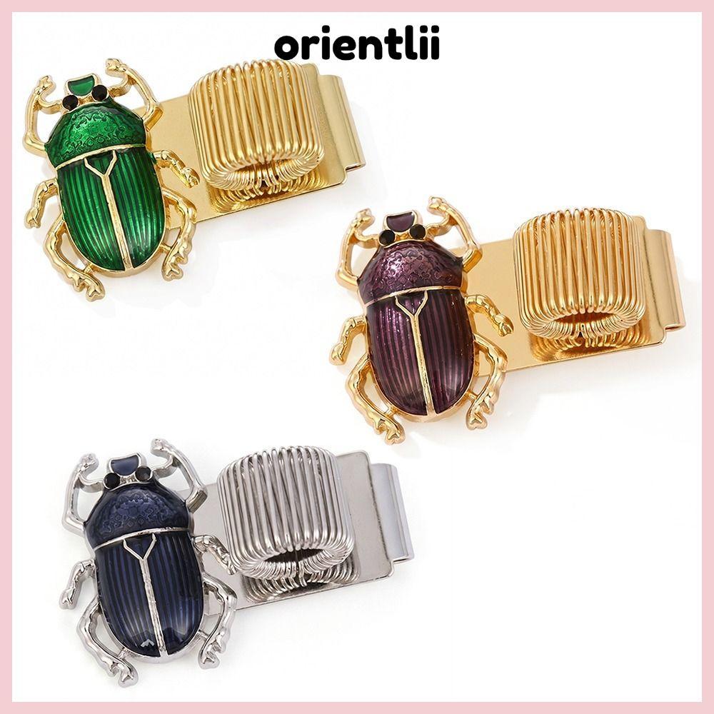ORIENTLEE Scarab Beetle Pen Clip, Scarab Beetle với Pen Loop Pen Clip, Bút kim loại đàn hồi đa chức 