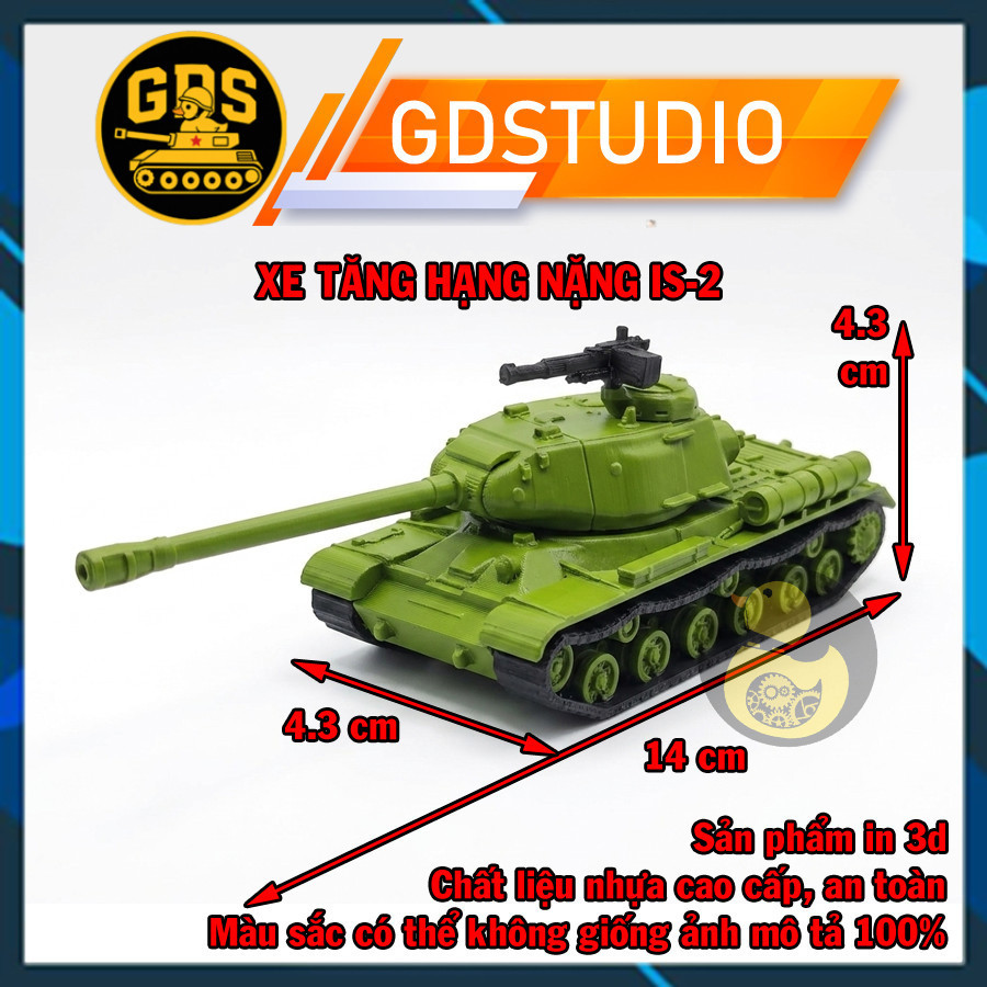 [GDS] [Không Cần Keo Dán] Mô Hình Lắp Ráp Xe Tăng Liên Xô Hạng Nặng IS-2 Tỷ Lệ 1:72 In 3D